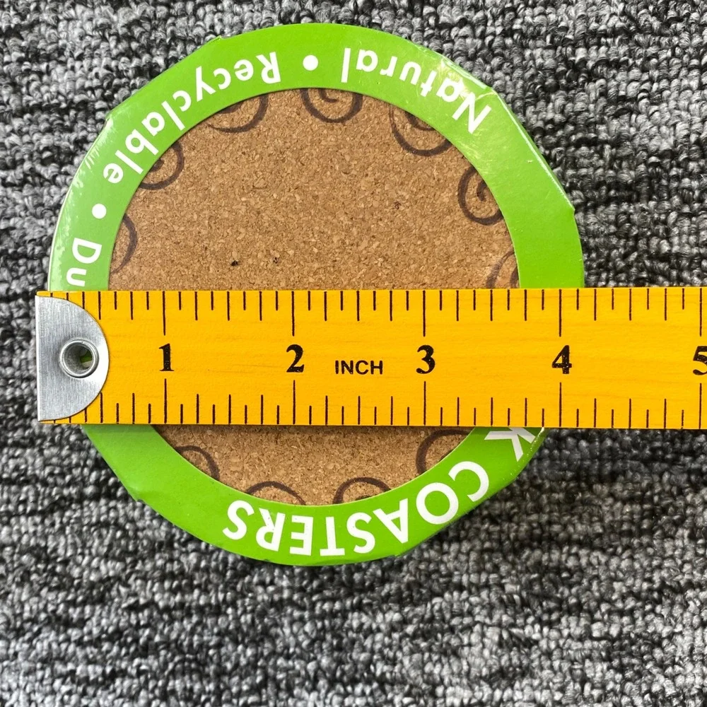 Thirstystone Cork Coasters Set of 8 Round 4 Inch Natural Cork New Sealed KO08